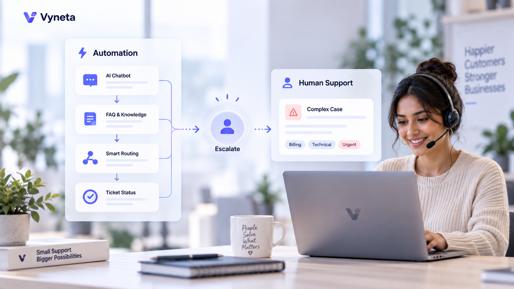 Customer support automation with human escalation